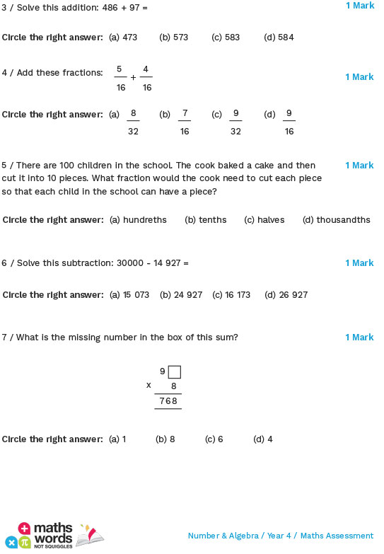 MWNS Maths Question Paper